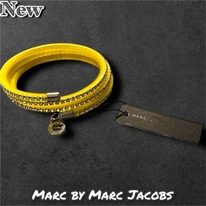 New Marc by Marc Jacobs Safety Yellow Crystal Wrap Bracelet